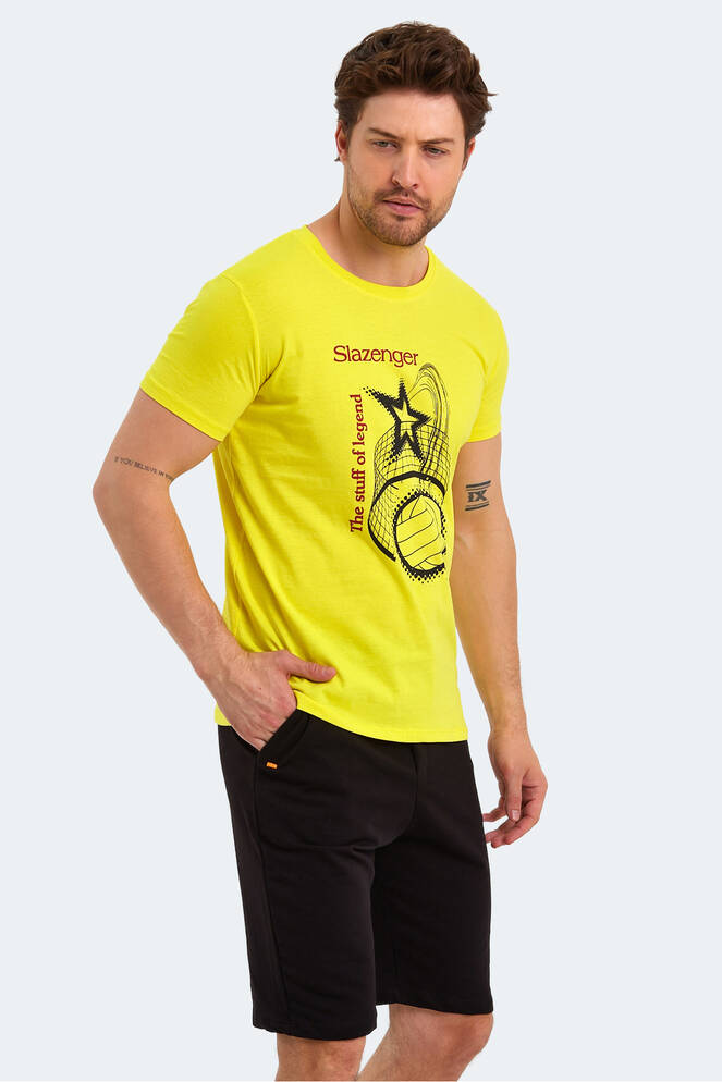 Slazenger KARNEN Erkek Kısa Kollu T-Shirt Açık Sarı