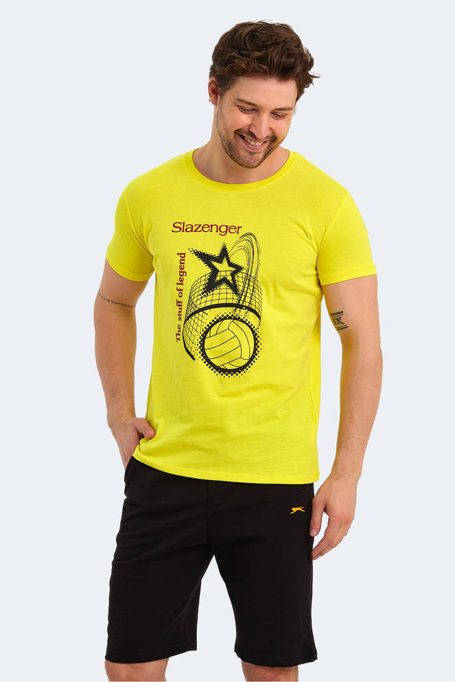 Slazenger KARNEN Erkek Kısa Kollu T-Shirt Açık Sarı