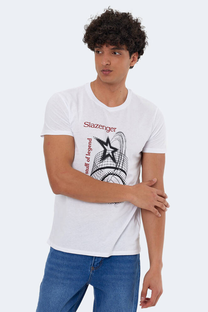 Slazenger KARNEN Erkek Kısa Kollu T-Shirt Beyaz