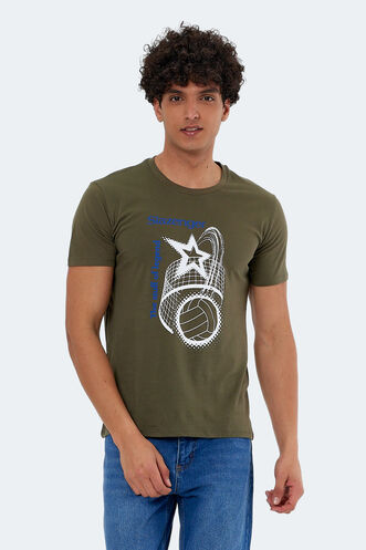 Slazenger KARNEN Men's Short Sleeve T-Shirt Khaki - Thumbnail