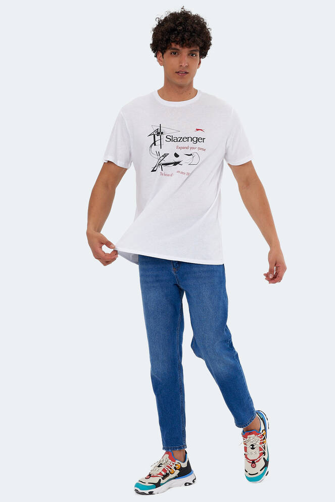 Slazenger KARNEN OVER Erkek Kısa Kollu T-Shirt Beyaz