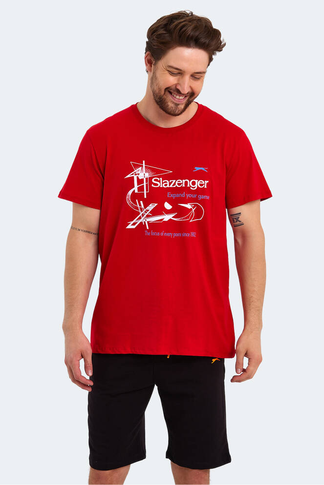 Slazenger KARNEN OVER Erkek Kısa Kollu T-Shirt Kırmızı