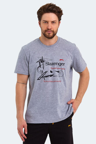 Slazenger KARNEN OVER Men's Short Sleeve T-Shirt Gray - Thumbnail