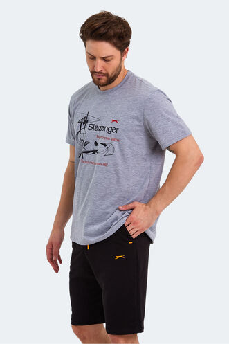 Slazenger KARNEN OVER Men's Short Sleeve T-Shirt Gray - Thumbnail