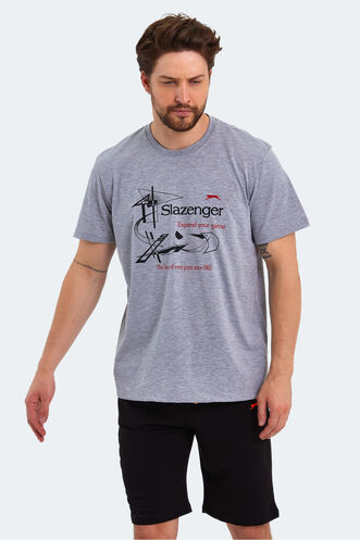 Slazenger KARNEN OVER Men's Short Sleeve T-Shirt Gray - Thumbnail