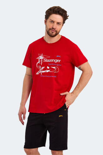 Slazenger KARNEN OVER Men's Short Sleeve T-Shirt Red - Thumbnail