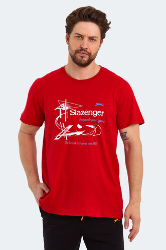 Slazenger KARNEN OVER Men's Short Sleeve T-Shirt Red - Thumbnail