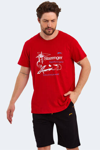 Slazenger KARNEN OVER Men's Short Sleeve T-Shirt Red - Thumbnail