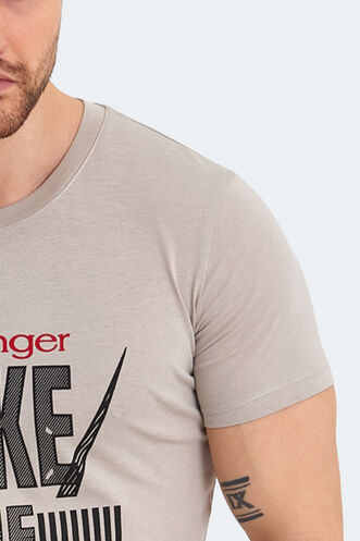 Slazenger KASSIA Erkek Kısa Kollu T-Shirt Taş Gri - Thumbnail