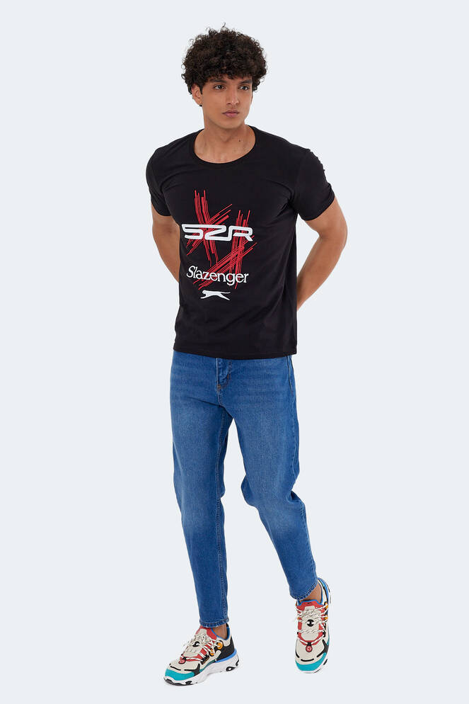 Slazenger KASUR Erkek Kısa Kollu T-Shirt Siyah