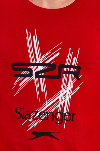 Slazenger KASUR Erkek Kısa Kollu T-Shirt Kırmızı - Thumbnail