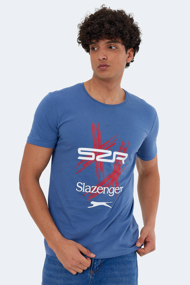 Slazenger MATTRESS Men's Short Sleeve T-Shirt Indigo