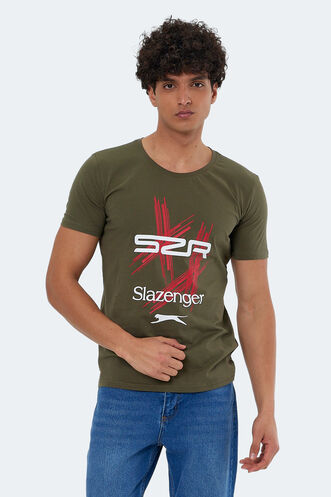 Slazenger MATTRESS Men's Short Sleeve T-Shirt Khaki - Thumbnail