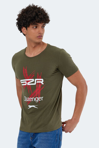 Slazenger MATTRESS Men's Short Sleeve T-Shirt Khaki - Thumbnail