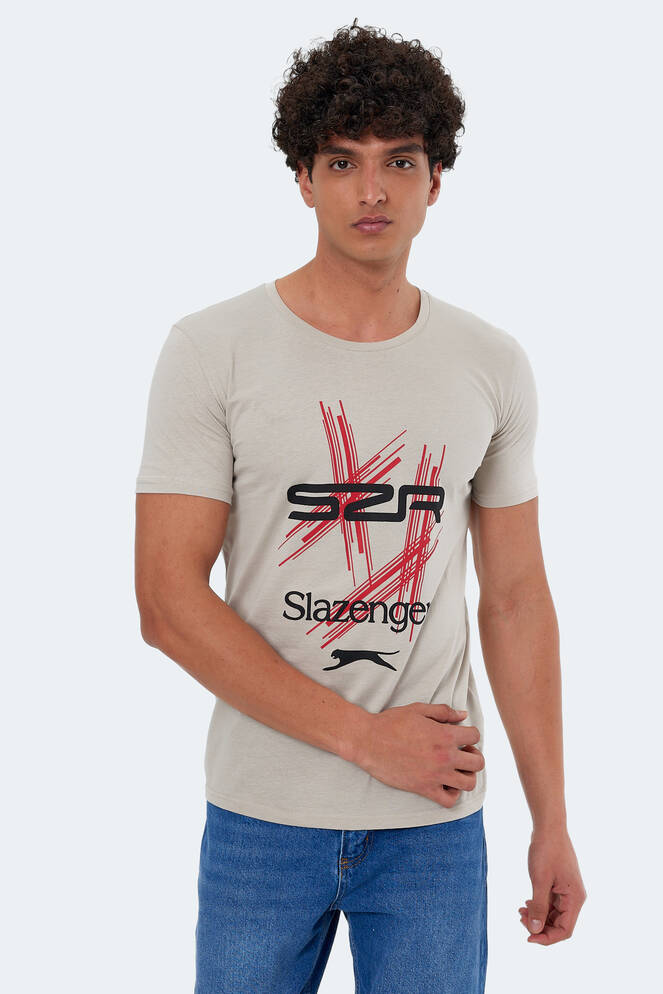 Slazenger MATTRESS Men's Short Sleeve T-Shirt Stone Gray