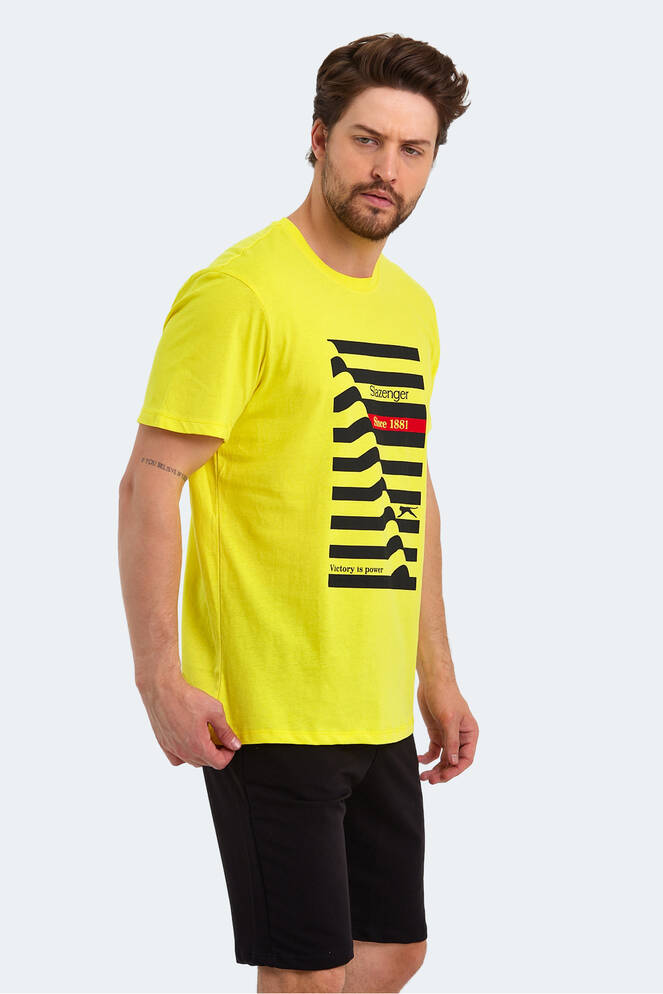 Slazenger KATELL OVER Erkek Kısa Kollu T-Shirt Açık Sarı