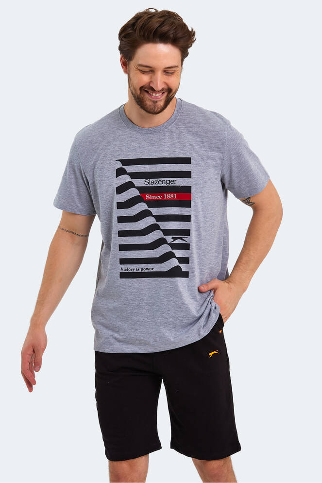 Slazenger KATELL OVER Erkek Kısa Kollu T-Shirt Gri