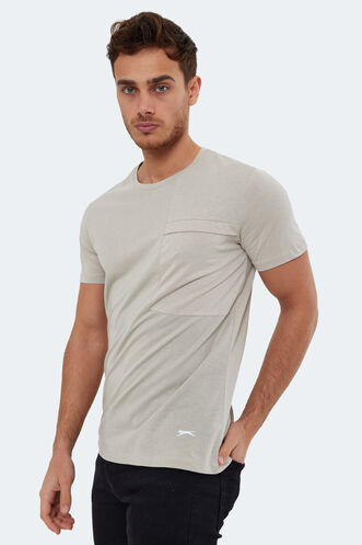 Slazenger KAURI Men's Short Sleeve T-Shirt Stone Grey - Thumbnail