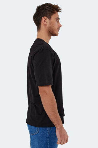 Slazenger KAURI OVER Men's Short Sleeve T-Shirt Black - Thumbnail