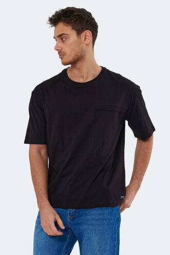 Slazenger KAURI OVER Men's Short Sleeve T-Shirt Black - Thumbnail