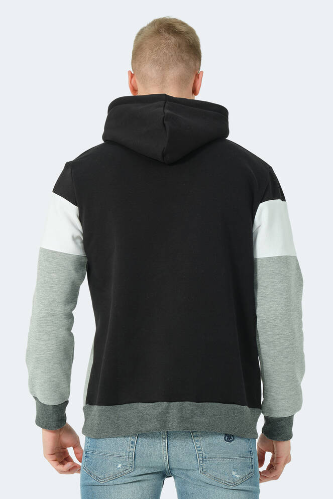 Slazenger KEINAN Erkek Sweatshirt Siyah - Beyaz