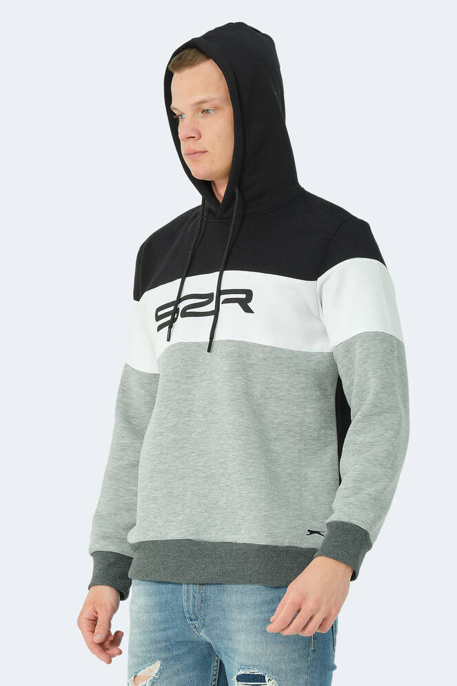 Slazenger KEINAN Erkek Sweatshirt Siyah - Beyaz