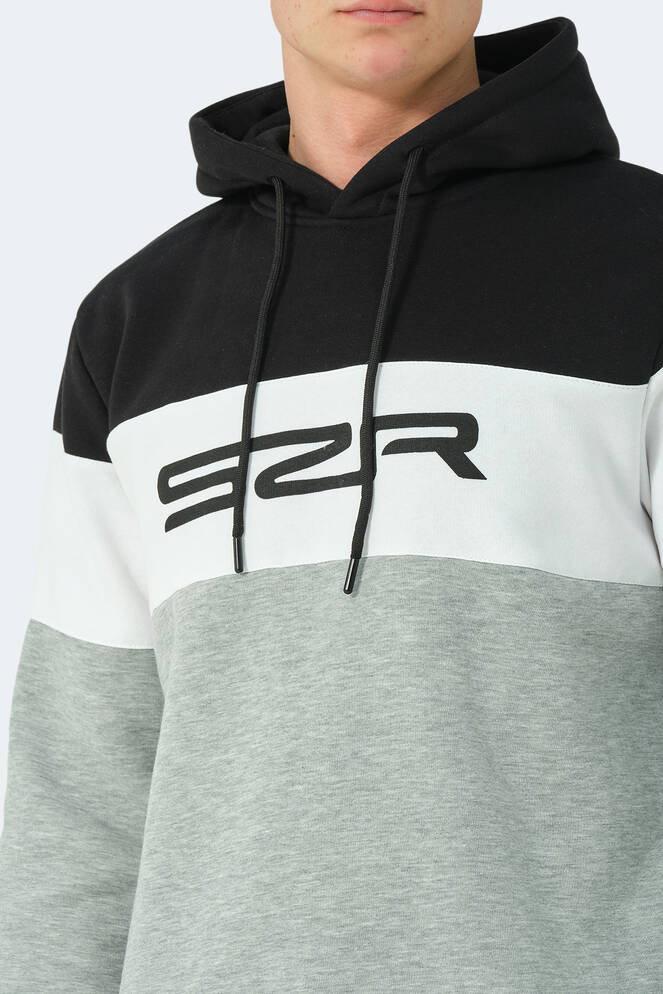 Slazenger KEINAN Erkek Sweatshirt Siyah - Beyaz