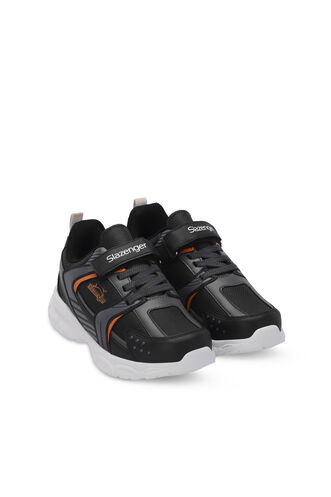 Slazenger KENDALL Unisex Kids Sneaker Shoes Black - Dark Gray - Thumbnail