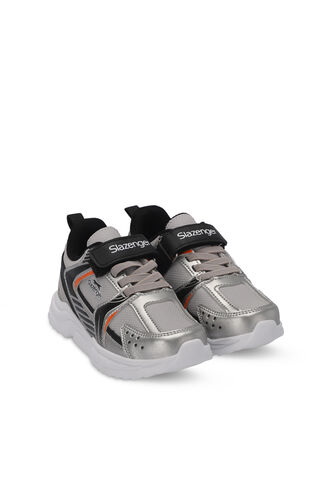 Slazenger KENDALL Unisex Kids Sneaker Shoes Gray - Black - Thumbnail