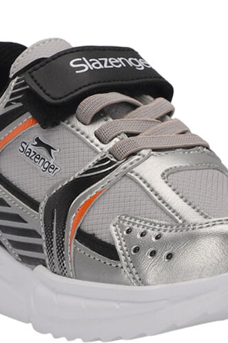 Slazenger KENDALL Unisex Kids Sneaker Shoes Gray - Black - Thumbnail