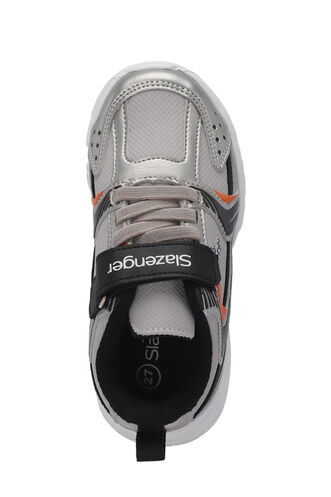 Slazenger KENDALL Unisex Kids Sneaker Shoes Gray - Black - Thumbnail