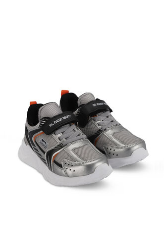 Slazenger KENDALL Unisex Kids' Sneaker Shoes Gray - Black - Thumbnail