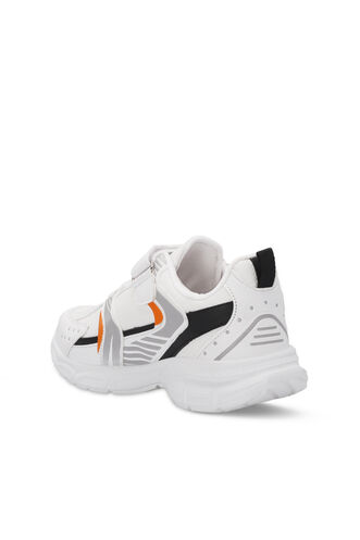 Slazenger KENDALL Unisex Kids Sneaker Shoes White - Orange - Thumbnail