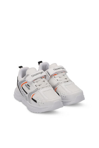 Slazenger KENDALL Unisex Kids Sneaker Shoes White - Orange - Thumbnail