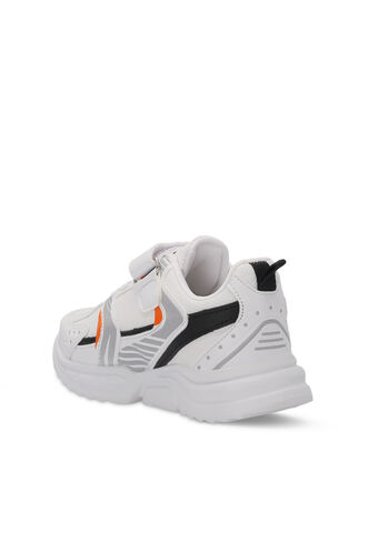 Slazenger KENDALL Unisex Kids Sneaker Shoes White - Orange - Thumbnail