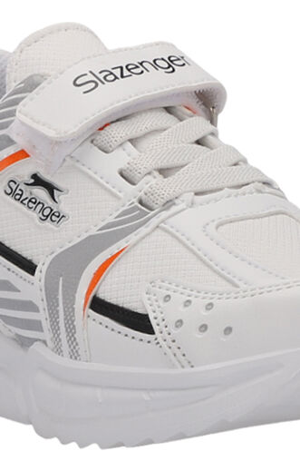 Slazenger KENDALL Unisex Kids Sneaker Shoes White - Orange - Thumbnail