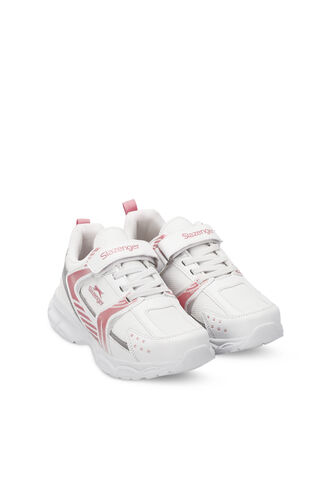 Slazenger KENDALL Unisex Kids Sneaker Shoes White - Pink - Thumbnail