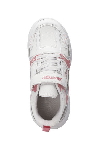 Slazenger KENDALL Unisex Kids Sneaker Shoes White - Pink - Thumbnail