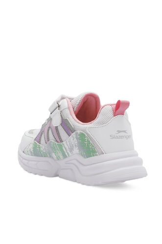 Slazenger KIKI Girls' Kids' Sneaker Shoes White - Green - Thumbnail