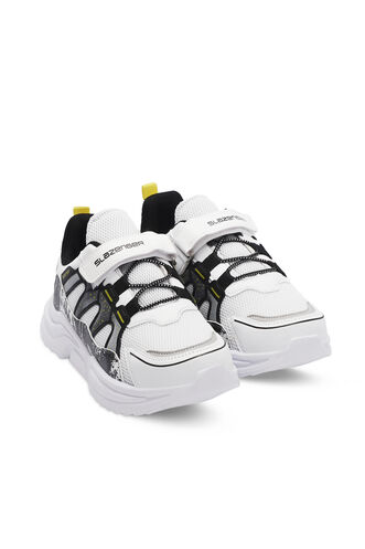 Slazenger KIKI Unisex Kids' Sneaker Shoes Pearl - White - Black - Thumbnail