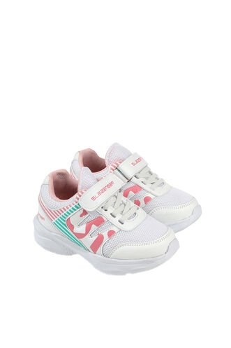 Slazenger KING Sneaker Girls Children's Shoes White - Pink - Thumbnail