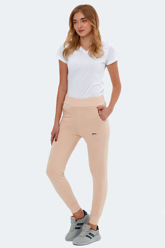 Slazenger KLAUS Women's Sweatpants Bottoms Beige - Thumbnail