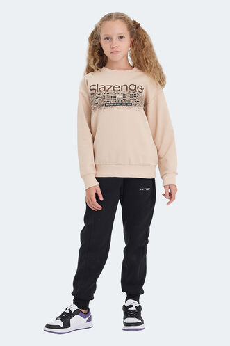 Slazenger LAST Unisex Çocuk Sweatshirt Camel - Thumbnail