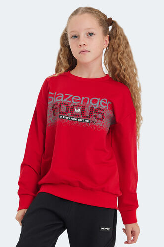 Slazenger - Slazenger LAST Unisex Çocuk Sweatshirt Kırmızı