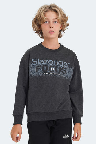 Slazenger LAST Unisex Çocuk Sweatshirt Koyu Gri - Thumbnail