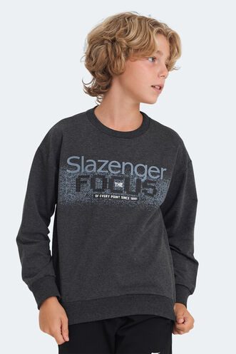 Slazenger LAST Unisex Çocuk Sweatshirt Koyu Gri - Thumbnail