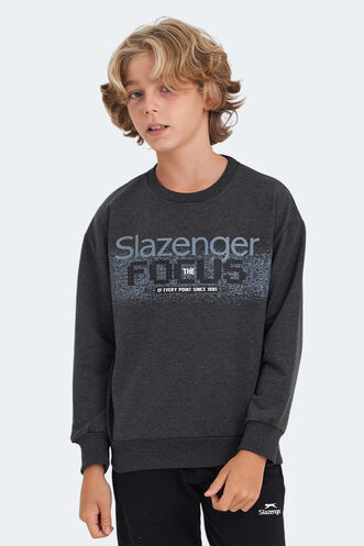 Slazenger LAST Unisex Çocuk Sweatshirt Koyu Gri - Thumbnail