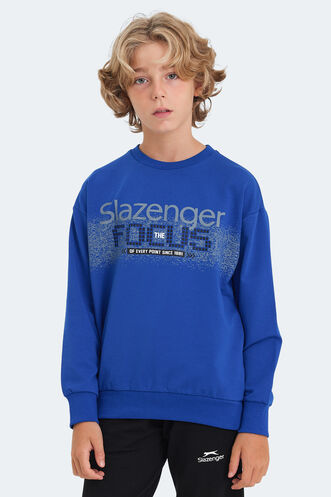 Slazenger LAST Unisex Çocuk Sweatshirt Saks Mavi - Thumbnail