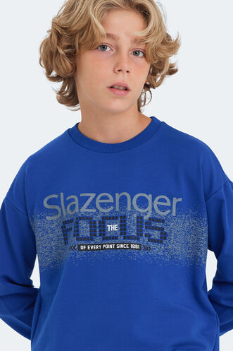 Slazenger LAST Unisex Çocuk Sweatshirt Saks Mavi - Thumbnail