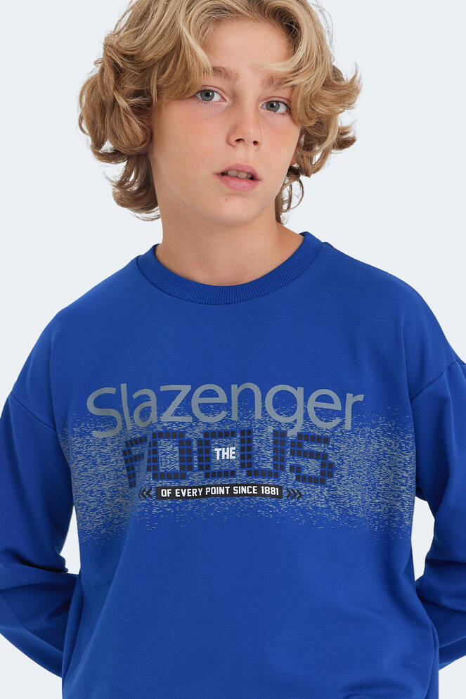 Slazenger LAST Unisex Çocuk Sweatshirt Saks Mavi